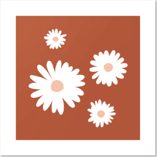 Daisies on Rust Posters and Art